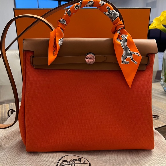 Hermes Herbag Zip 31 Orange - Picture 1 of 2